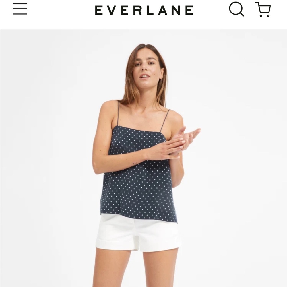 Everlane Navy Polka Dot Cami